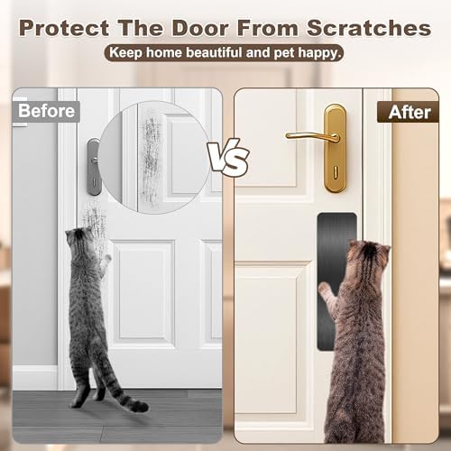 4 PCS 4"x14" Door Scratch Protector Dog, Self-Adhesive, Rounded Corners