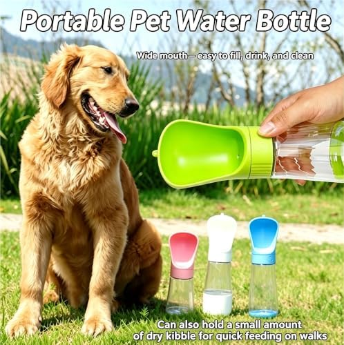 Portable Dog Water Bottle Wide Mouth 330/510ml Travel Dispenser