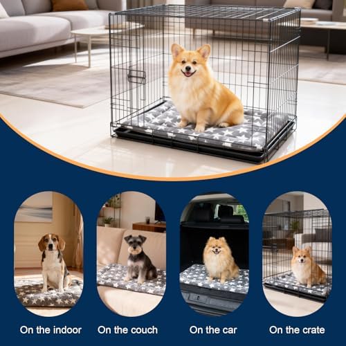 4 Pcs Washable Orthopedic Dog Bed Kennel Pad Indoor Outdoor Crate Mat 24In