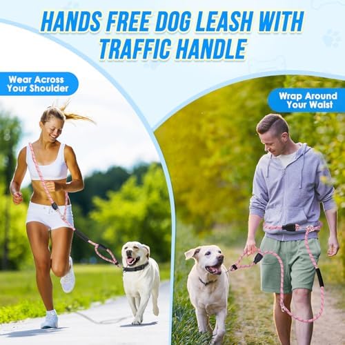 Lukovee Hands Free Dog Leash, 10FT Adjustable Waist-Lead & Shoulder Lead