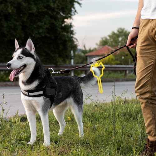 Hemobllo Dog Poop Bag Holder Clip Hands-free Adjustable Carrier with Retractable Leash Mount for Outdoor Walking and Hiking Pets