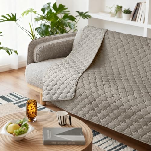 gogobunny 100% Double Sided Waterproof Dog Blanket Soft Pet Bed Cover Reversible Protect Furniture Couch Sofa Car for Puppy Large Dog Cat (Dark Stone/Light Stone, 82x120 Inch (Pack of 1))