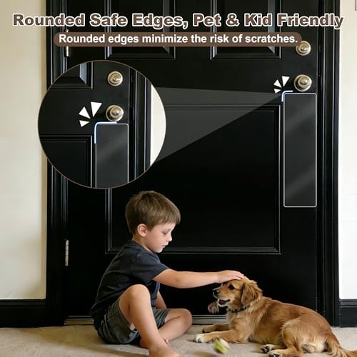 4 PCS 4"x14" Door Scratch Protector Dog, Self-Adhesive, Rounded Corners
