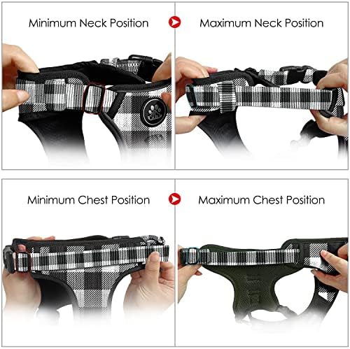 NESTROAD Dog Harness for Medium Sized Dog,No Pull Dog Vest Harness Set