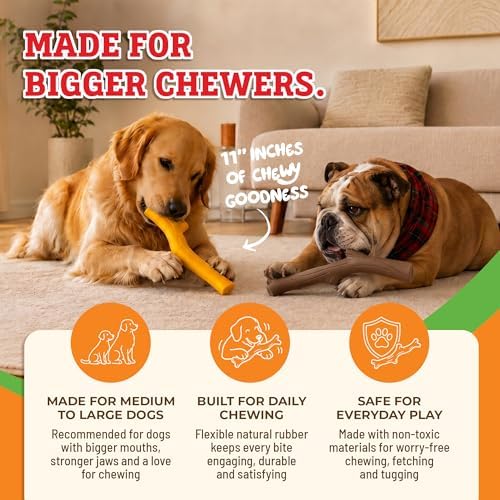 Baba Buddies Twiggy Dog Chew Toy for Aggressive Chewers Chicken Flavored