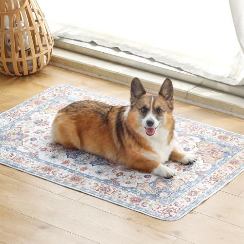 Washable Pee Pads for Dogs, 2 Pack Reusable Puppy Training Pads 24"x18" Super Absorbent Waterproof Dog Training Pads, Non-Slip Potty Pads, Whelping Pads Litter Mat Beige