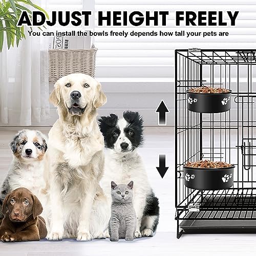 Kennel Water Bowl Hanging, Food and Water Bowl for Dog Cage, Crate, 2 Pack