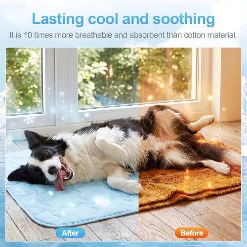 Dog Cooling Mat 30X48in Gray Q-MAX>0.5 Non-Slip Self-Cooling