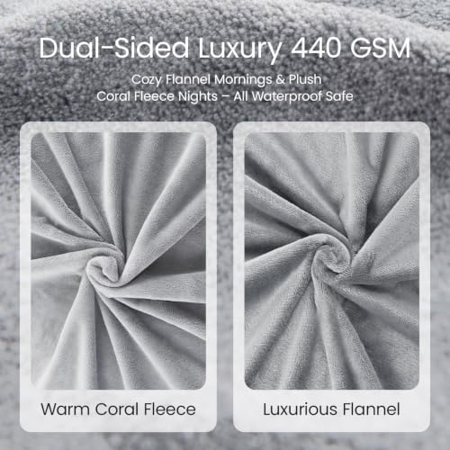 LOOBANI Waterproof Blanket for Twin Size Bed, Reversible Leakproof, 60"x80"