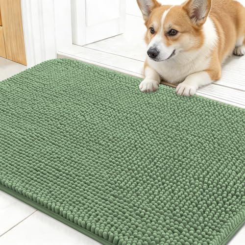 OLANLY Dog Door Mat for Muddy Paws 24x16, Super Absorbent Mud Mat