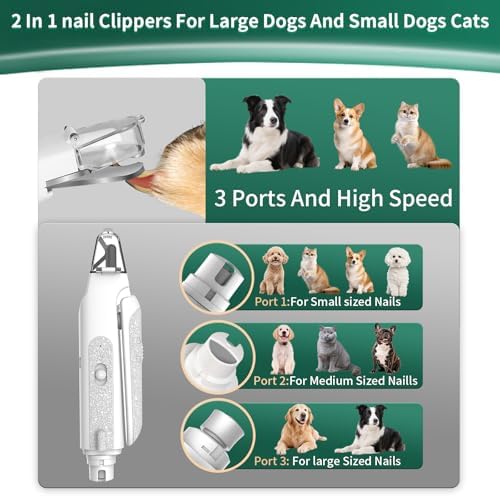 CATPICK 2-in-1 Cat & Dog Nail Clippers with Grinder and Dual LED Lights