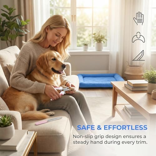 Dog Nail Clippers for Large Dogs, Pet Nail Clipper Kit for Small & Large Dogs & Cats，Dog Nail Clippers for Dogs and Cats - Safe and Easy to Use，Professional Dog & Cat Nail Trimmers (White)