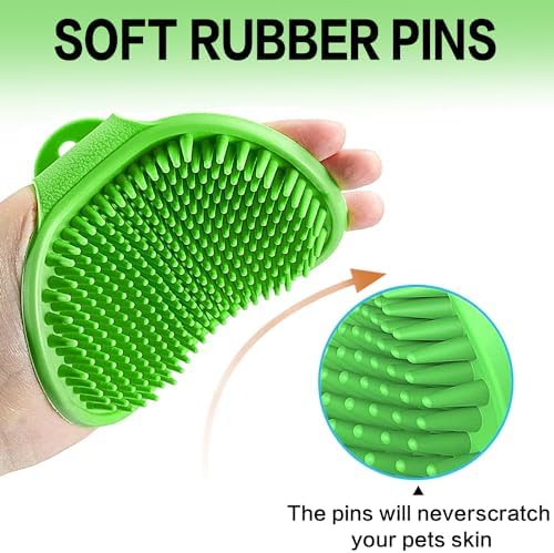 Dog Bath Brush, 2Pack Pet Grooming Brush Shedding Comb Shampoo Brush