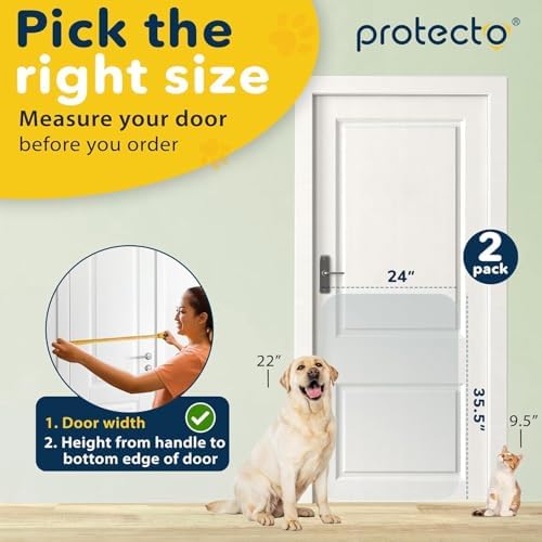 PROTECTO 2 Pack Door Protector from Dog Scratching, 35.5x24 - Door Guard