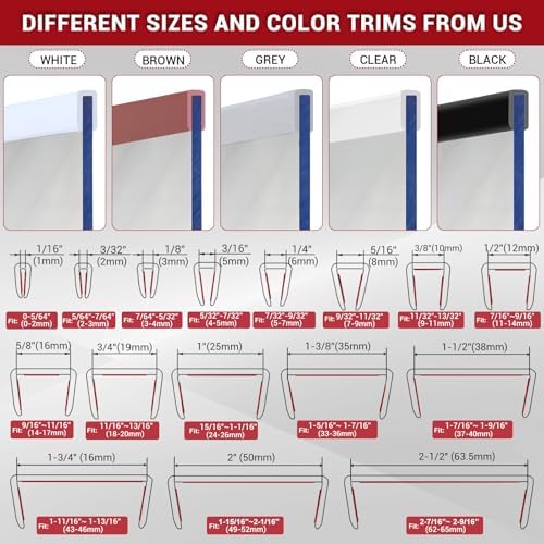 Rubber Edge Trim, 3/16" Self Adhesive Flexible U Channel Edge Protecter for Glass, Flexiglass and Plywood, Fit for 5/32"-7/32" Width Edge, Black Color, 20Ft, EPDM Material