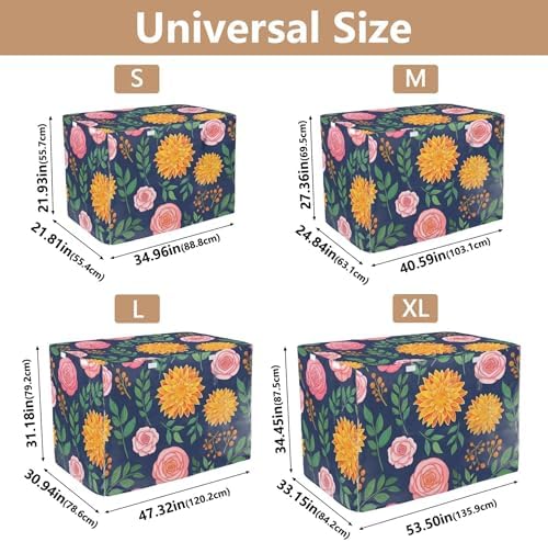 Kigai Flowers Dog Crate Cover Oxford Fabric Windproof Waterproof Kennel Cover with Breathable Mesh & Roll-Up Panels, Fit for 35 in Cage, Washable