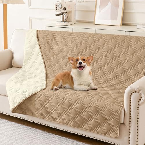 hyha Waterproof Reversible Dog Blanket, Soft Couch Cover for Dogs Washable