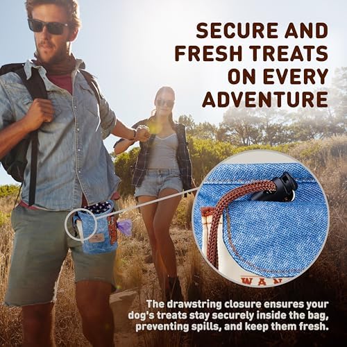 INSPECTOR TAIL Dog Treat Pouch for Training, Drawstring Bag, Hands Free