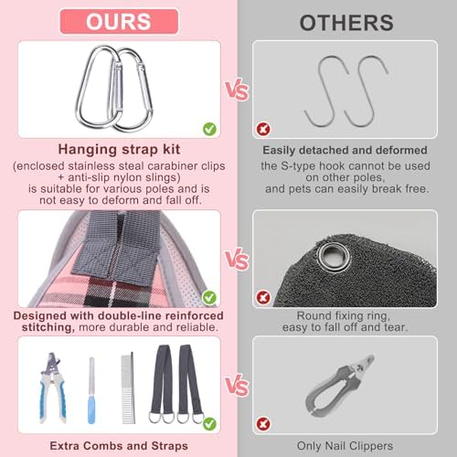BEAUTYZOO Medium Dog Grooming Hammock Harness, Nail Trim Restraint Sling, M