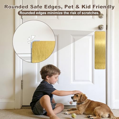 2 PCS 4"x14" Door Scratch Protector Dog, Self-Adhesive, Rounded Corners