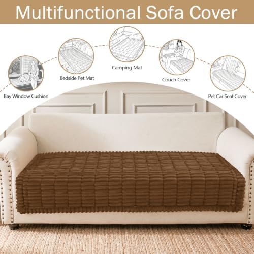 hyha Couch Cover for Dogs, Washable Non Slip Plush Flannel Sofa Protector
