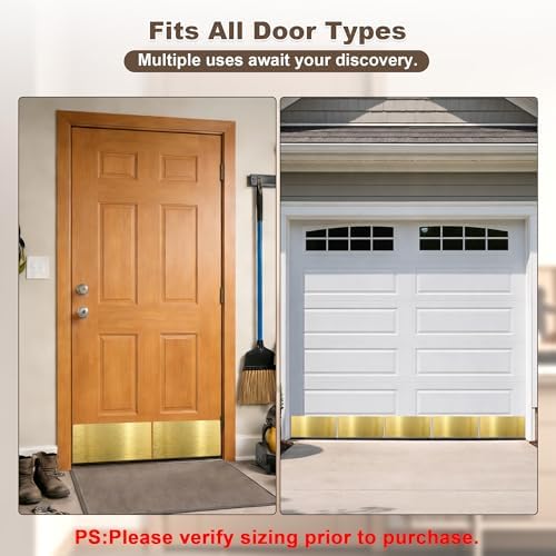 2 PCS 8" x 16" Brushed Door Kick Plate, Self-Adhesive, Rounded Corners