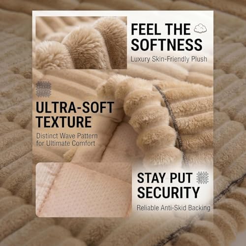 Toucans Couch Covers for Pets, Washable, Non Slip Plush Sofa Protectors, Fuzzy Pet Couch Covers, Pet Friendly (Khaki, 27.6" x 70.9")