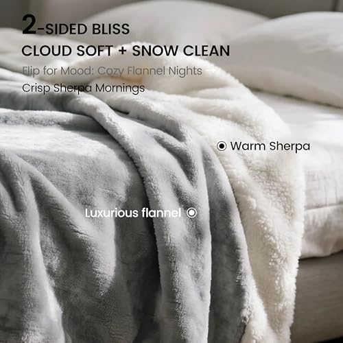 gogobunny Waterproof Blanket for Twin Bed, Warm Sherpa Fleece Throw, 60x80