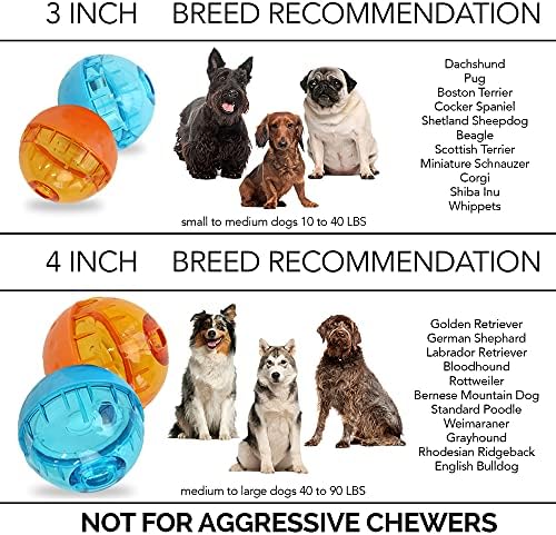 Our Pets Smarter Toys IQ Treat Ball - Colors Mary Vary - 4" - for Larger Dogs