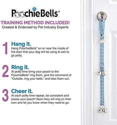 PoochieBells Handcrafted Dog Doorbell for Potty Training – Easy & Quick, Doggie-Safe USA-Made Dog Door Bell with Perfect Sound, Dog Trainer-Recommended for Over 20 Years, Bones