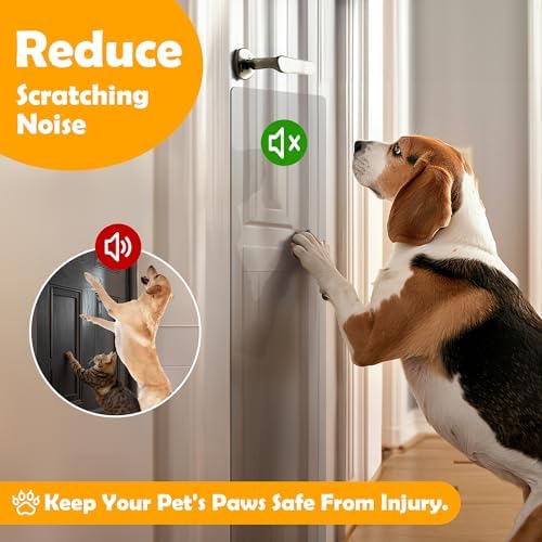 Dog Door Scratch Protector 2-Pack 4 x 16 Heavy Duty Clear PVC Anti Scratch Guard for Doors Walls Furniture Windows, Custom Cut Easy Install & Residue-Free Removal Cat Door Protector