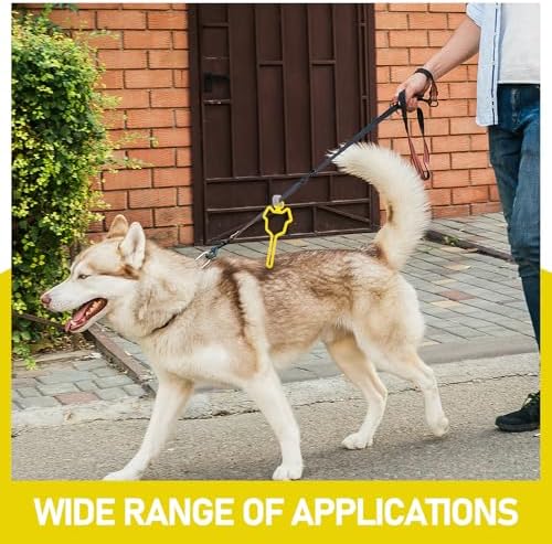 GARVALON Dog Poop Bag Holder Clip Hands-free Carrier for Leash, Lightweight Retractable Waste Bag Dispenser for Walking and Running, Puppy Essentials in Yellow