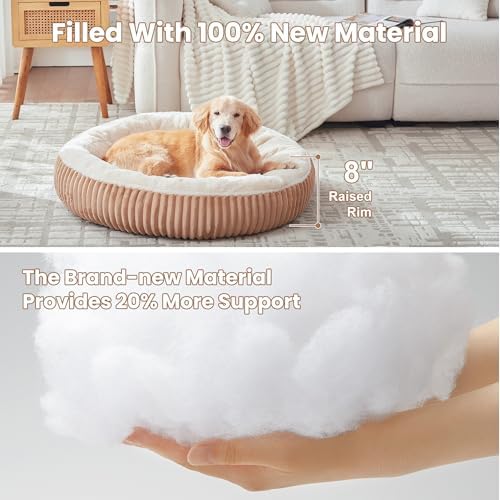36 inches Calming Donut Dog Bed for Large Dogs,Mocha
