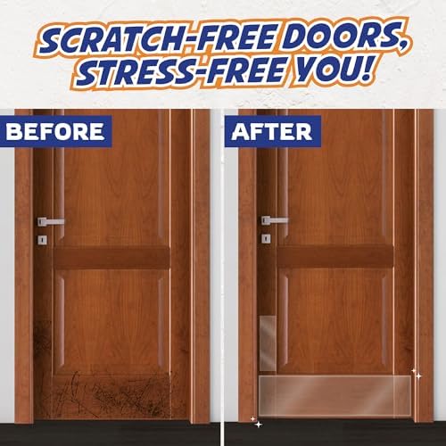 Panther Armor Clear Door Kick Plate & Push Plate Set, Dog Scratch Guard
