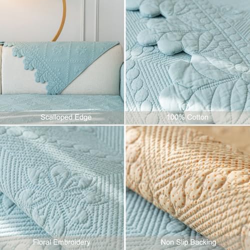 Cotton Quilted Couch Covers for Sofa Farmhouse Sofa Covers Washable