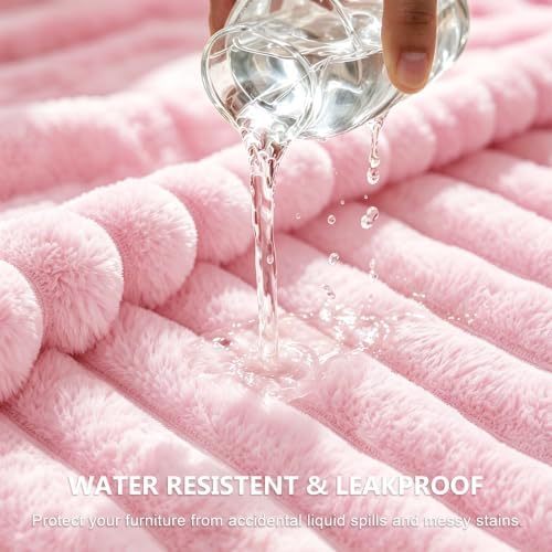 PERFEMET Waterproof Blanket for Bed Couch Sofa, Washable Leakproof Pet Blankets Calming Puppy Kitten, Reversible Fleece Furniture Protector Decorative Pink Blankets for Home, 40"X50", Pink