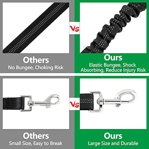 Plutus Pet Dog Seat Belt for Car Headrest, Reflective with Elastic Bungee