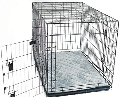 4Knines Extra Large Dog Crate Mat – Waterproof, Non-Slip, Machine Washable Crate Mat – Soft, Durable Kennel Mat for Dogs – Pet Bed for Crates, Travel or Home Use - Extra Large (Grey)