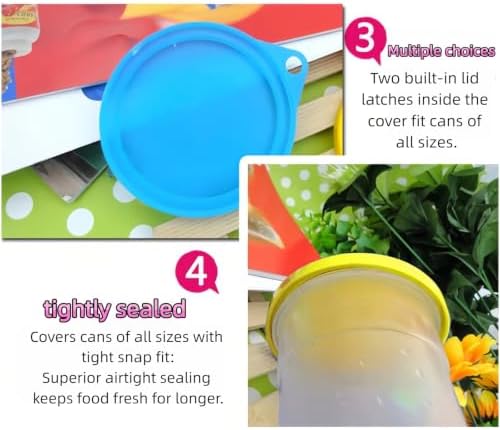 5-Pack Reusable Can Lids for Pet Food – Airtight Silicone Covers for Standard Cans, Keep Cat & Dog Wet Food Fresh Longer (green,5PC)