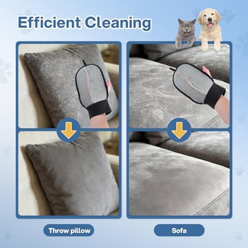 CLEANGOR 2 Pack Electrostatic Pet Hair Removal Grooming Gloves