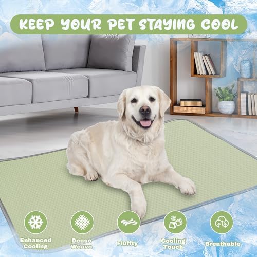Buvlnee Summer Dog Cooling Mat Washable Ice Silk Self Cool Pad for Small Medium Large Dogs and Cats, Pet Sleeping Pad for Crate, Bed, Indoor & Outdoor Floor, Car Seats