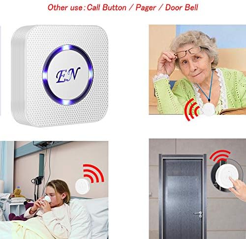 Dog Door Bell Wireless Doggie Doorbells for Potty Training with Waterproof Touch Button Dog Bells 1 Receiver and 4 Transmitters, White