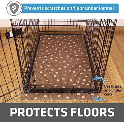 Drymate Dog Crate Mat Liner, Absorbs Urine, Waterproof, Non-Slip, Washable Puppy Pee Pad for Kennel Training - Use Under Pet Cage to Protect Floors, Thin Cut to Fit Design (USA Made) (Brown)(27"x42")