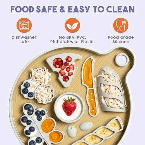 Awoo Smorgasboard - Silicone Dog and Puppy Lick Mat and Slow Feeder with Suction Cups - Non-Slip, Dishwasher Safe Pet Dish - Extends Mealtime for Fast Eaters - for Wet & Dry Food (Misty Blue)