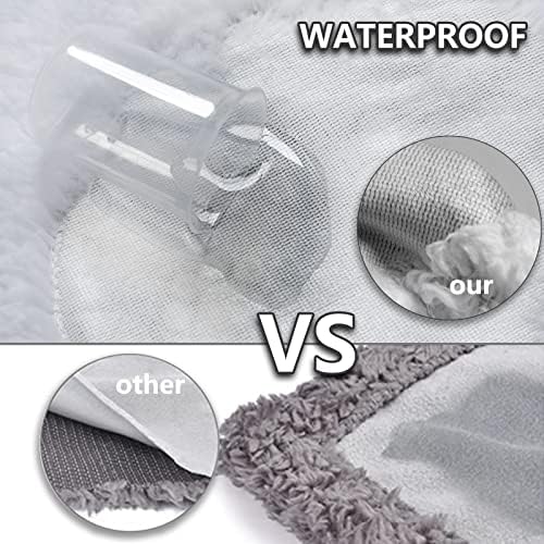 Dog Blanket Waterproof, Reversible Sherpa Fleece Sofa Protector 60x50 Blue