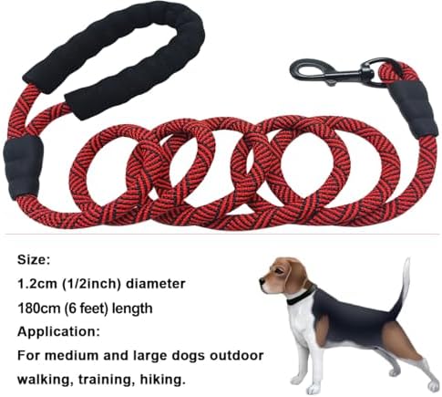 MayPaw 6ft Rope Dog Leash for Large Medium Dogs Soft Handle Dog Lead