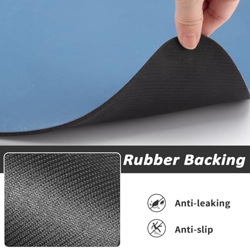 HotLive Pet Feeding Mat - Absorbent Dog & Cat Mat, Blue, 16"x24"