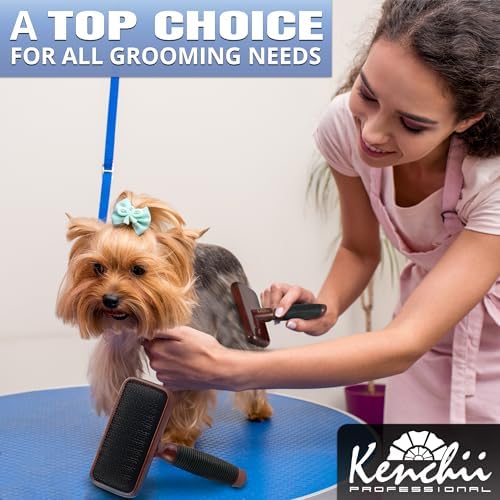 Kenchii Large Slicker Brush for Dogs, Detangling and Loose Fur