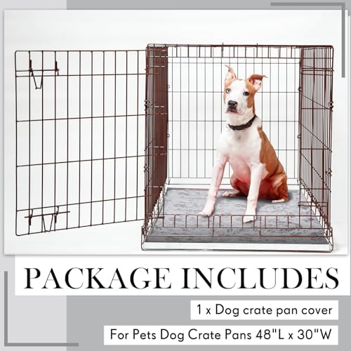 VitalCozy 42 x 28 Inch Dog Crate Pan Cover Washable Dog Kennel Tray Replacement Bed Liner for Pets Crate Tray, Pan Cover Only
