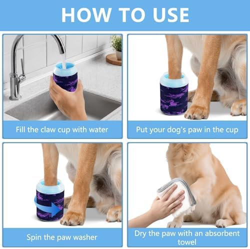 Halloween Broom Dog Paw Cleaner Cup, Portable Paw Washer with Soft Silicone Brush, Pet Foot Cleaner for Small Medium Large Dogs Cats, 2.56x4.53 Inch